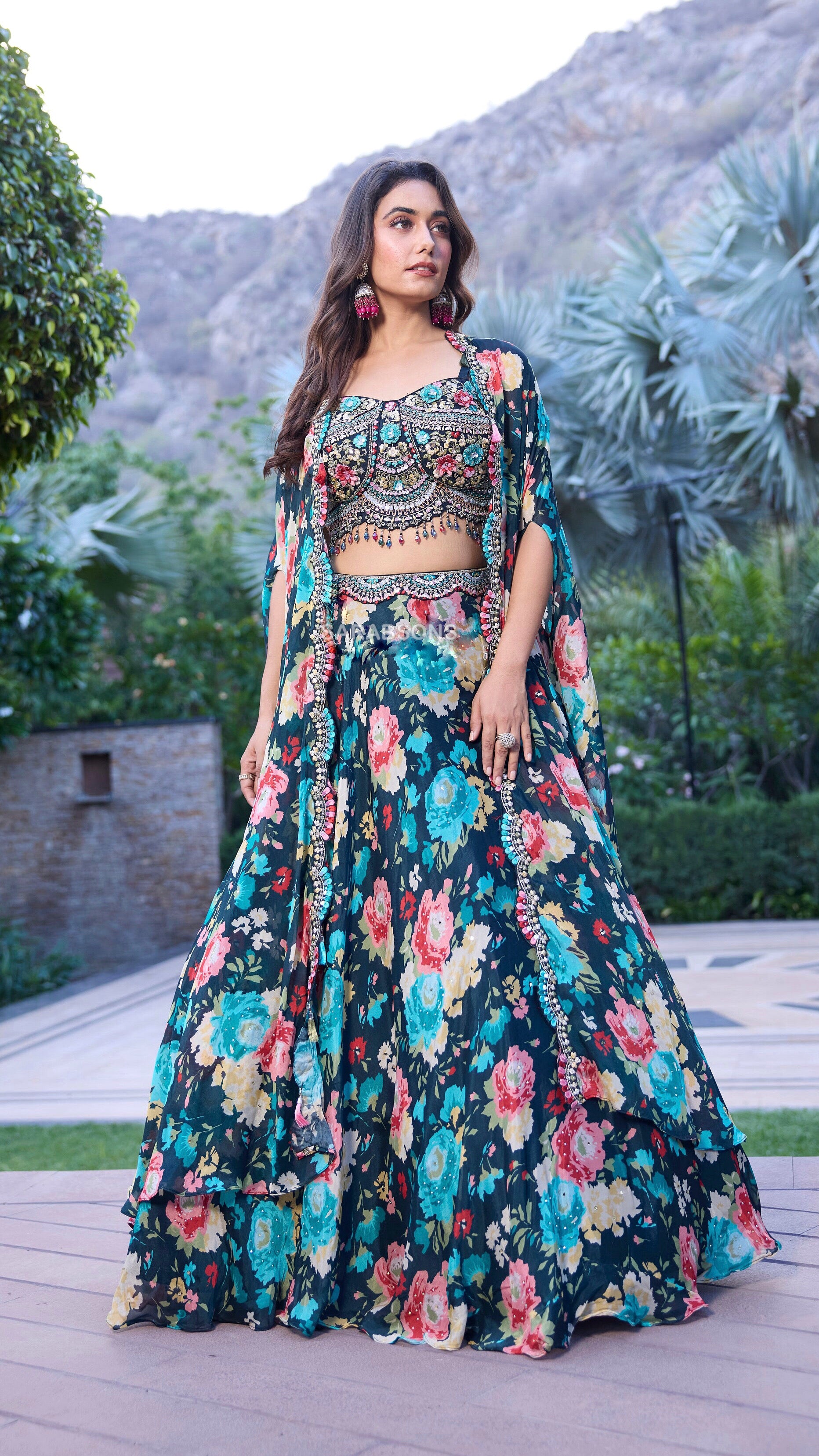 Indo western lehenga with crop top new arrivals