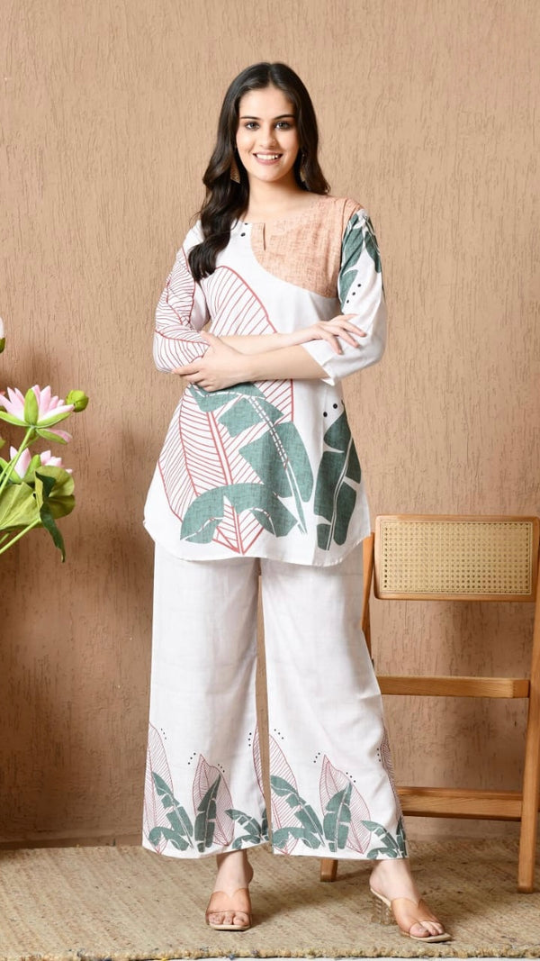 White Soft Cotton Co-ord Set