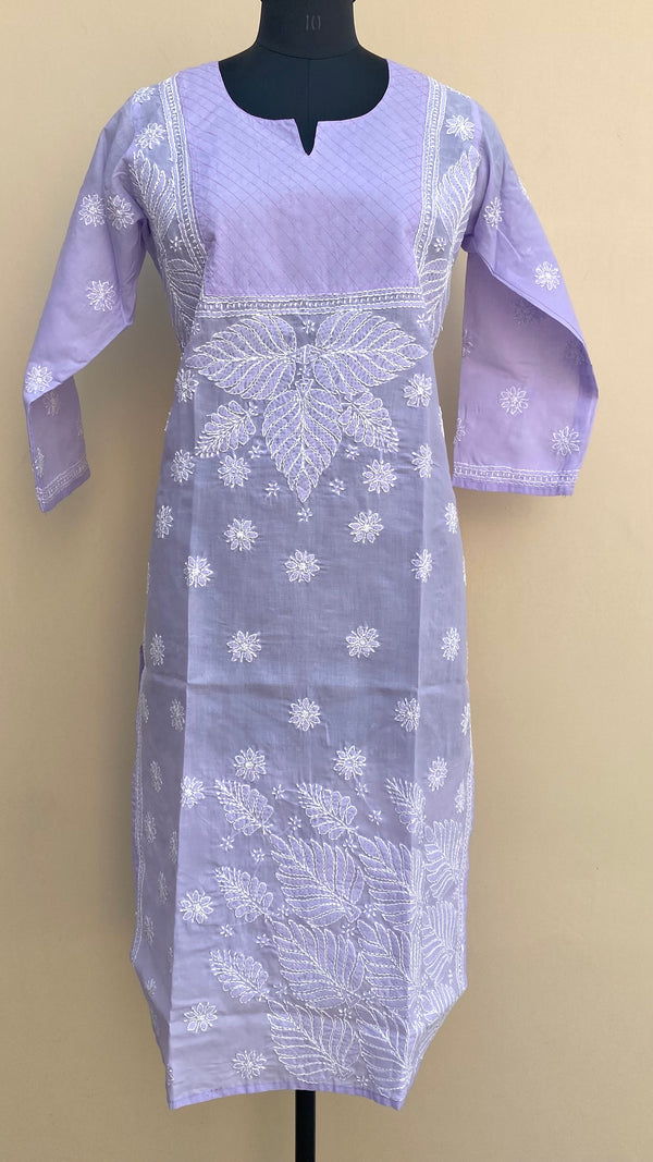 Lucknow Chikankari Kurti Purple Cotton