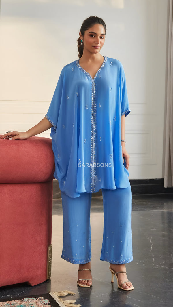 Azure Blue Kaftan Set
