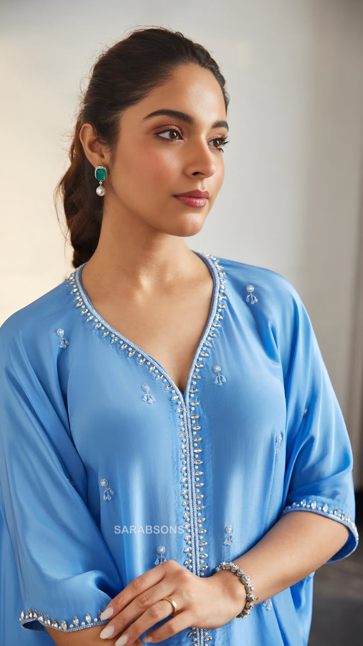 Azure Blue Kaftan Set
