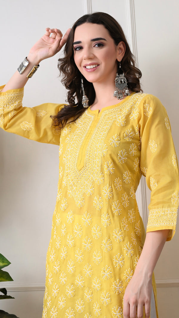 Lucknowi Chikankari Kurti Cotton