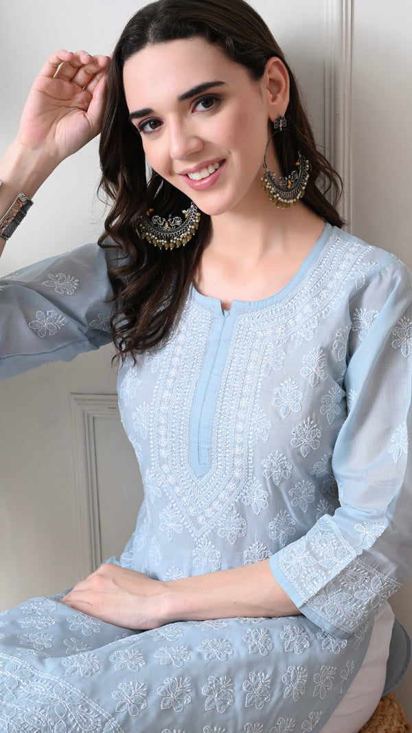 Lucknowi Chikankari Kurti Cotton