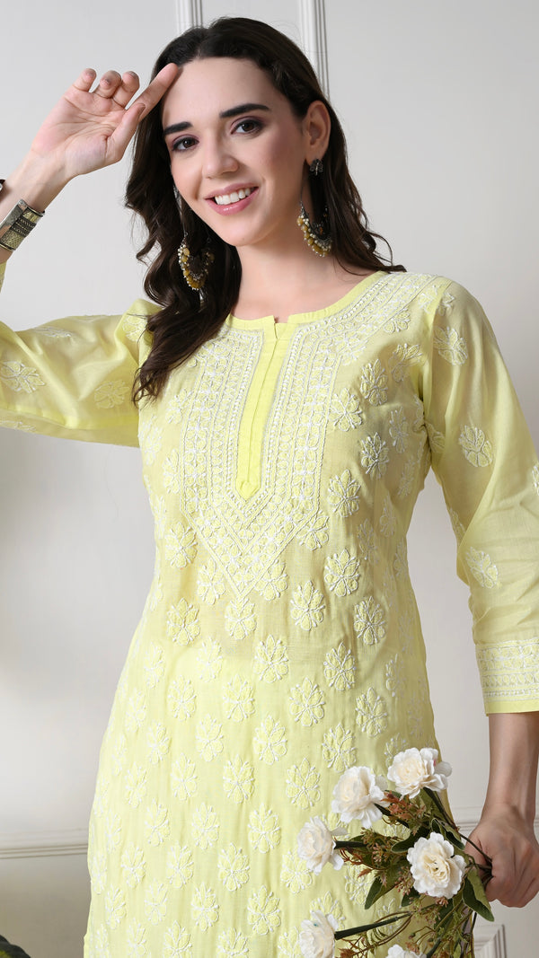 Lucknowi Chikankari Kurti Cotton