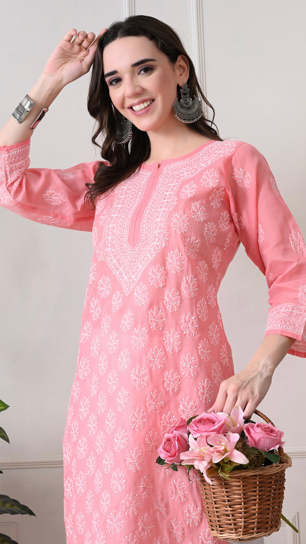 Lucknowi Chikankari Kurti Cotton