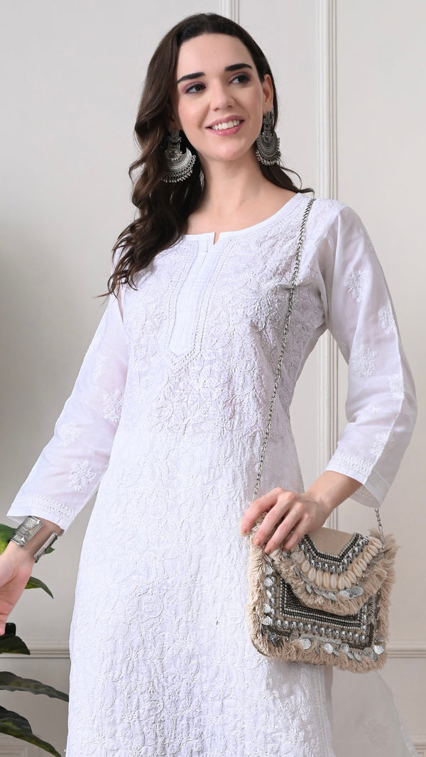 Lucknowi Chikankari Kurti Cotton
