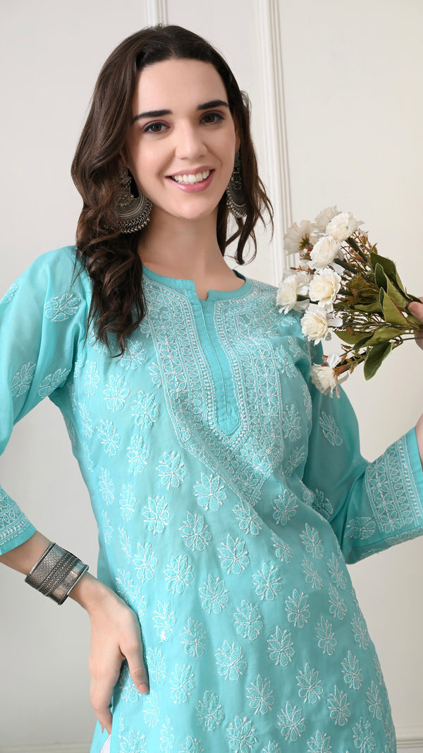 Lucknowi Chikankari Kurti Cotton