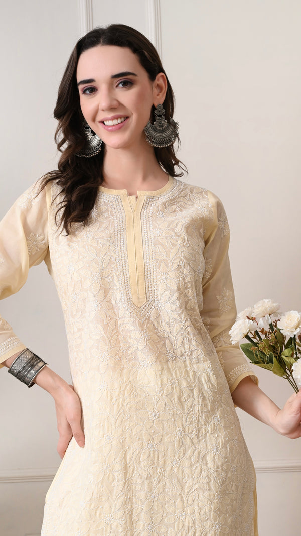 Lucknowi Chikankari Kurti Cotton