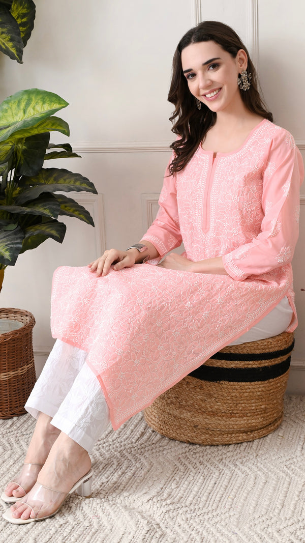 Lucknowi Chikankari Kurti Cotton