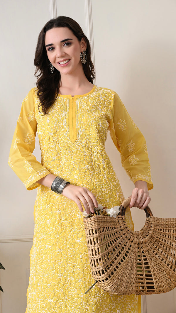 Lucknowi Chikankari Kurti Cotton