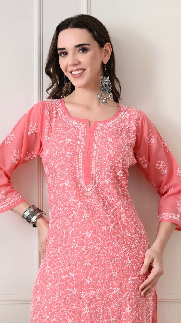 Lucknowi Chikankari Kurti Cotton