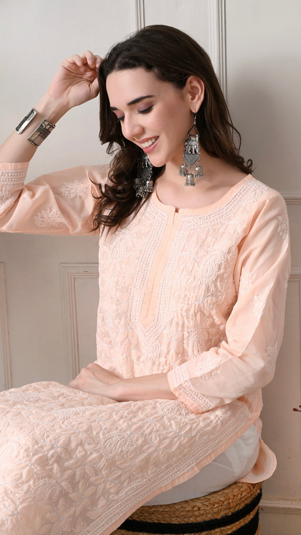 Lucknowi Chikankari Kurti Cotton