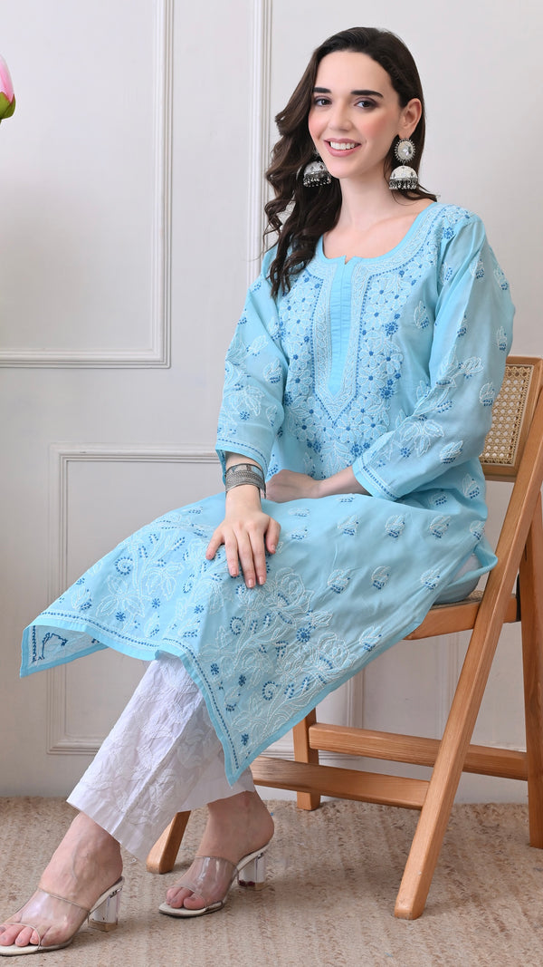Lucknowi Chikankari Kurti Cotton