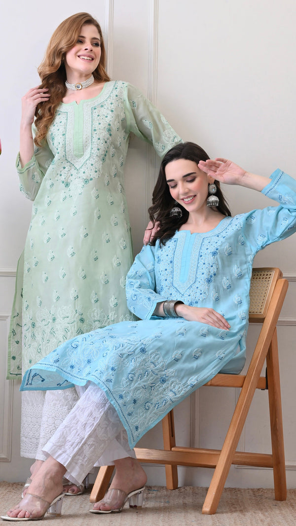 Lucknowi Chikankari Kurti Cotton