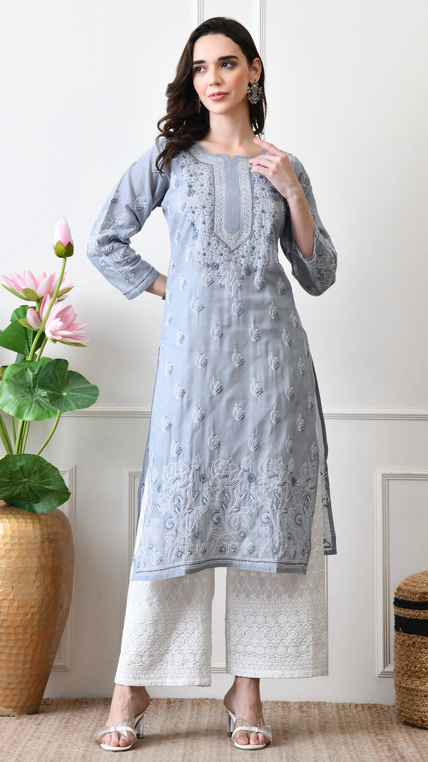 Lucknowi Chikankari Kurti Cotton