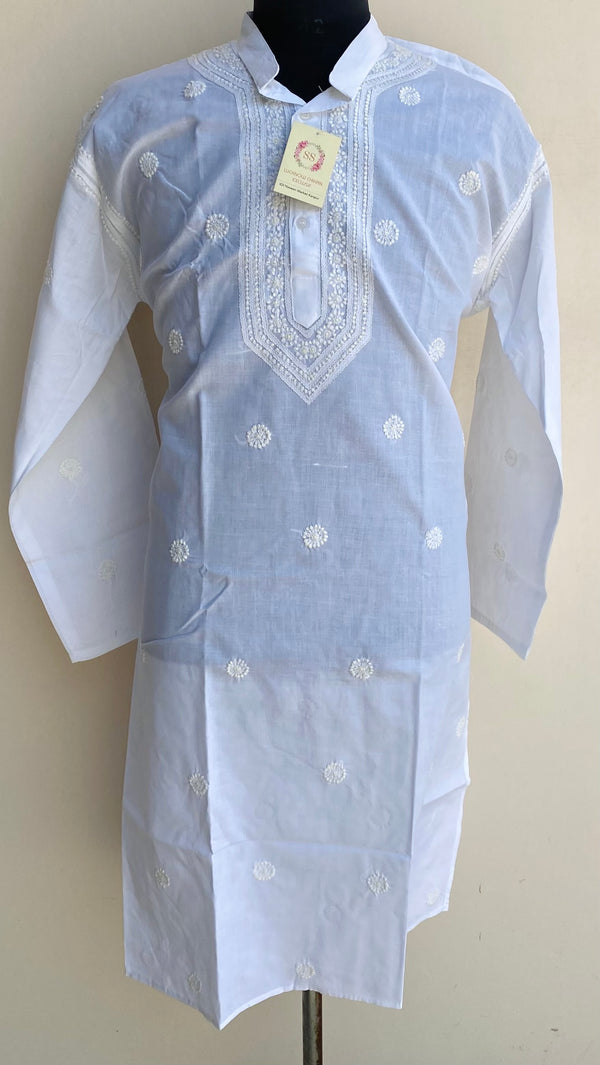 Lucknowi Chikankari Men’s Kurta White Cotton