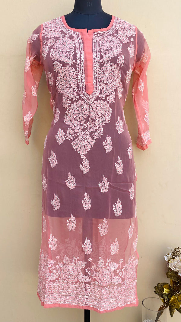 Lucknowi Chikankari Kurti Gajri Georgette