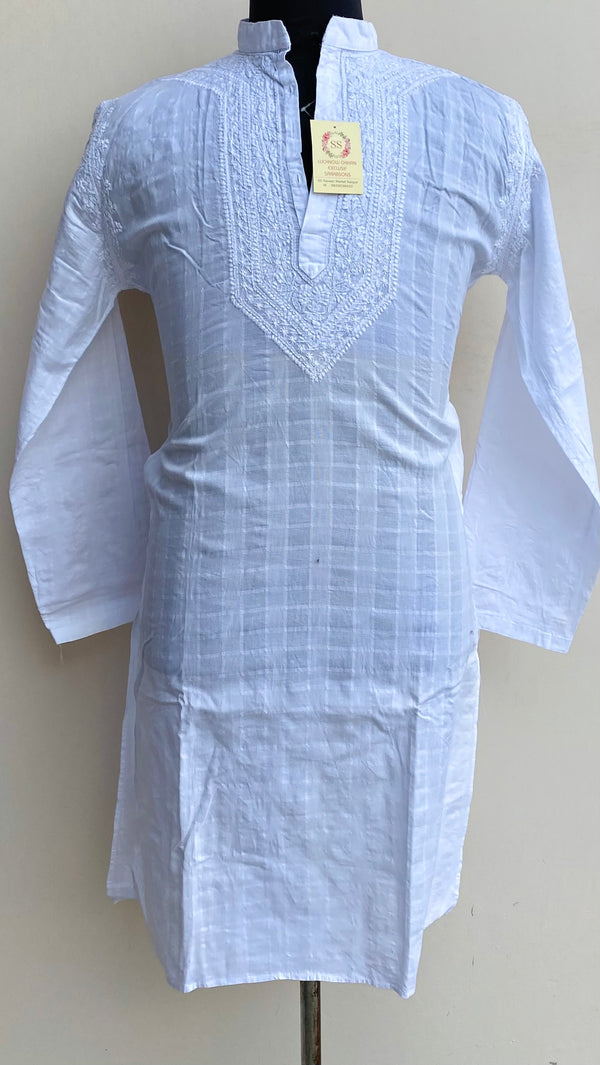 Lucknowi Chikankari Men’s Kurta White Cotton