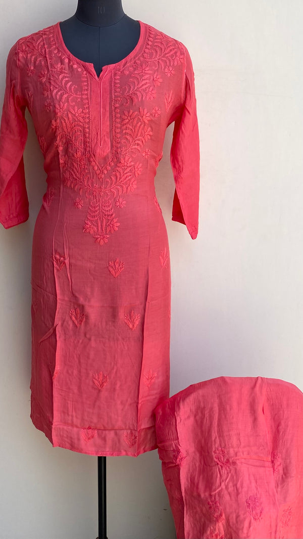 Lucknowi Chikankari Co-ord Set Gajri Muslin Cotton With Self Work