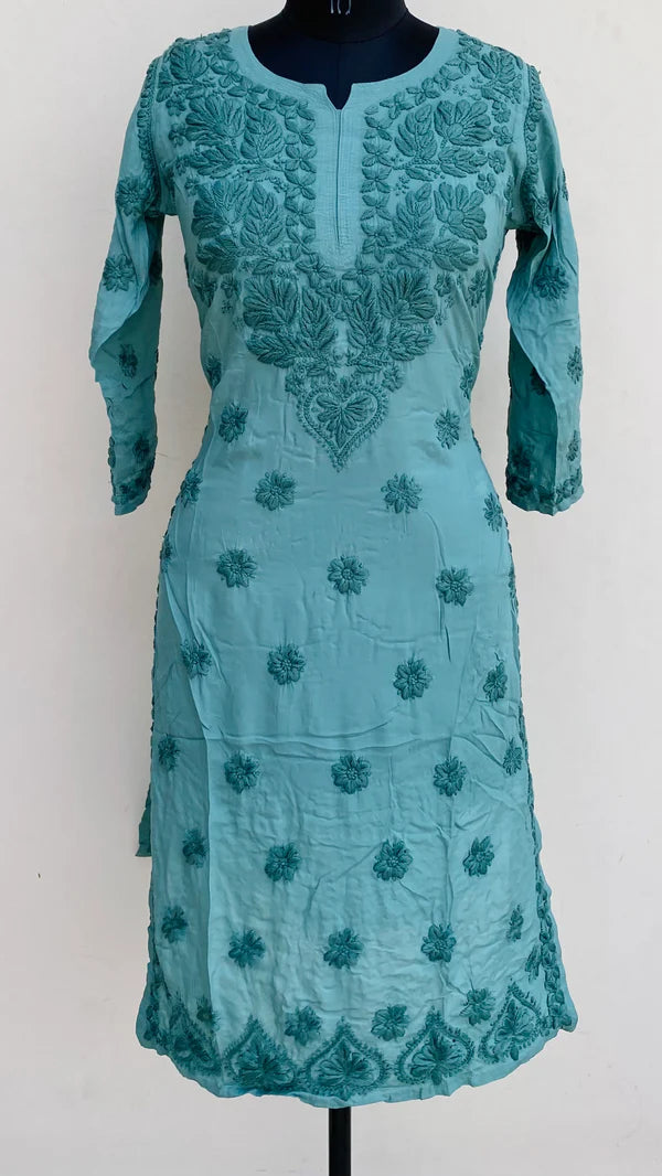 Lucknowi Chikankari Kurti Muslin Cotton With Self & 3D Work