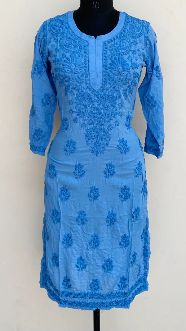 Lucknowi Chikankari Kurti Muslin Cotton With Self & 3D Work