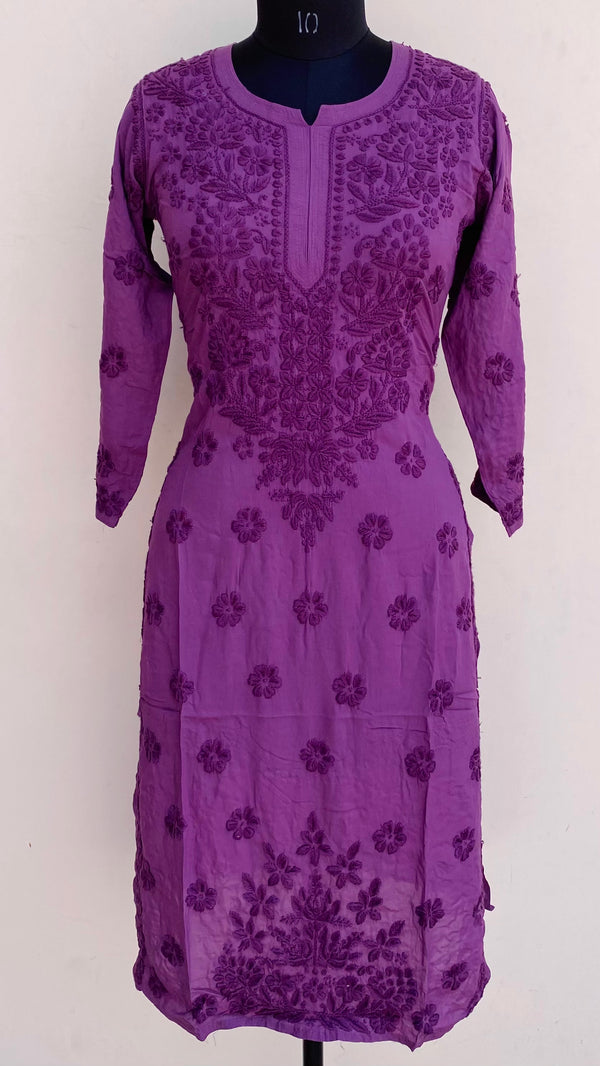 Lucknowi Chikankari Kurti Muslin Cotton With Self & 3D Work