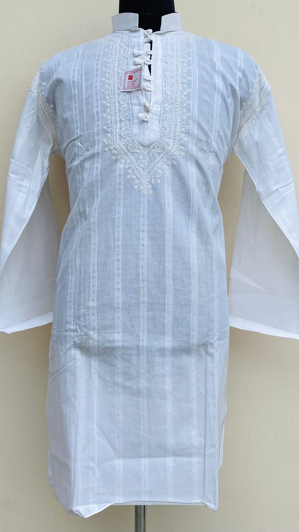 Lucknowi Chikankari Men’s Kurta White Cotton