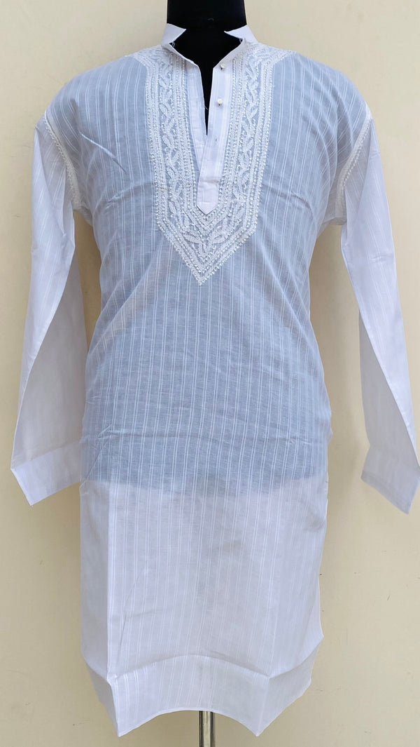Lucknowi Chikankari Men’s Kurta White Cotton