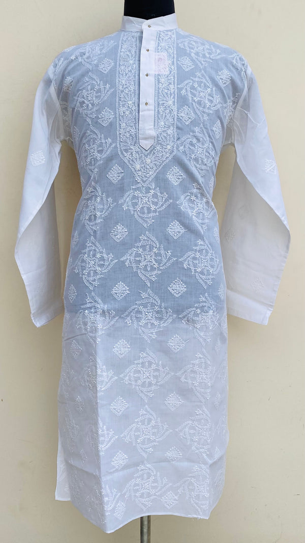 Lucknowi Chikankari Men’s Kurta White Cotton