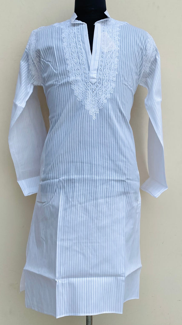 Lucknowi Chikankari Men’s Kurta White Cotton