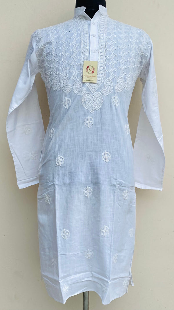 Lucknowi Chikankari Men’s Kurta White Cotton