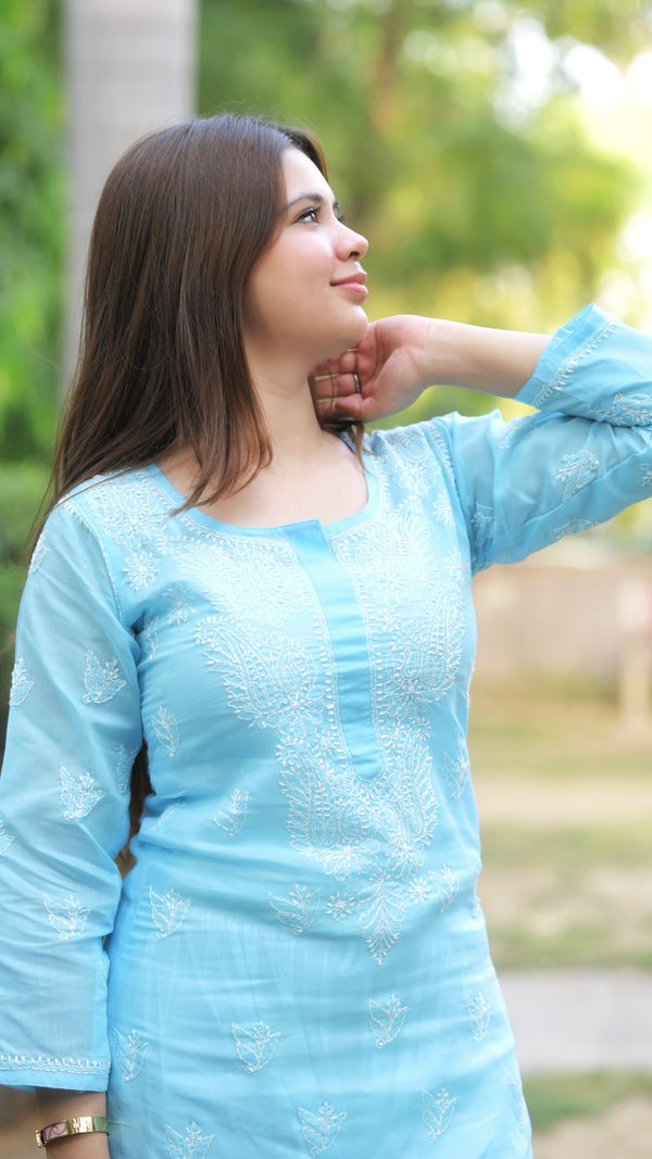 Lucknowi Chikankari Kurti Cotton