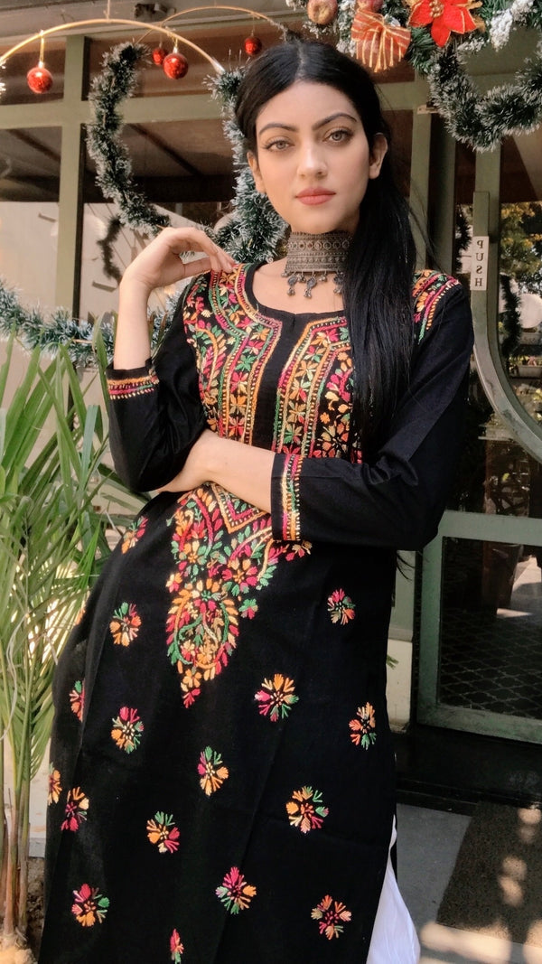 Lucknowi Chikankari Kurti Mulmul Cotton