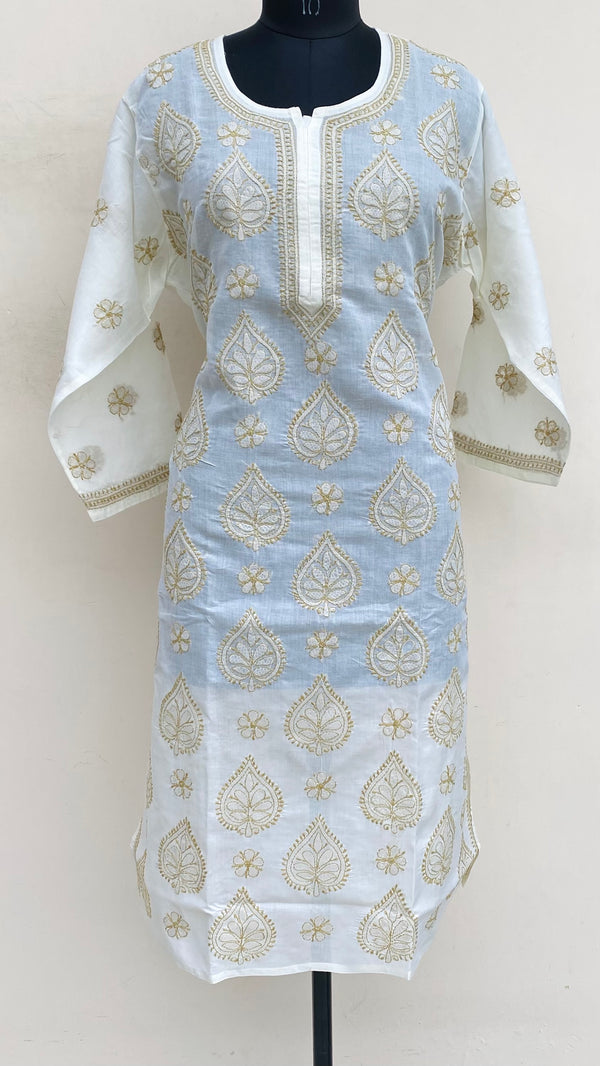 Lucknowi Chikankari Kurti Cream Cotton