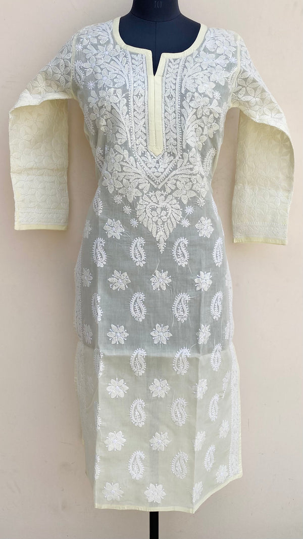 Lucknowi Chikankari Kurti Cream Cotton