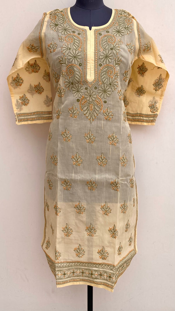 Lucknowi Chikankari Kurti Cream Cotton