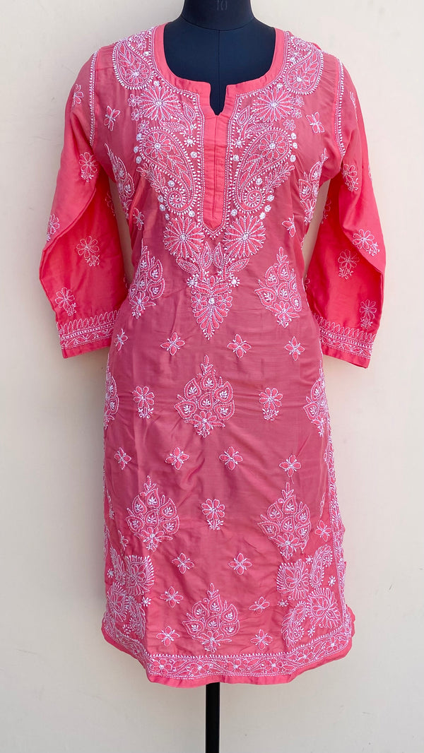 Lucknowi Chikankari Kurti Gajri Muslin Cotton