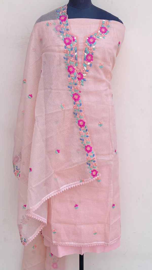 Designer Embroidered Suit Length 3 Piece Kota