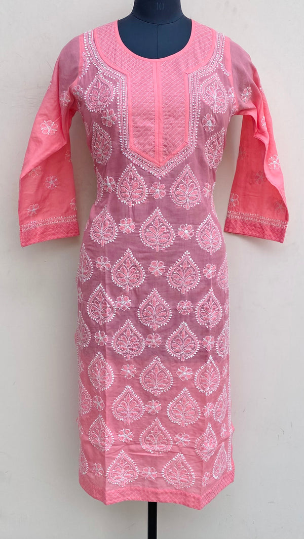 Lucknowi Chikankari Kurti Gajri Muslin Cotton