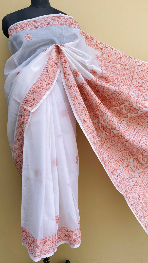 Lucknowi Chikankari Saree White Cotton