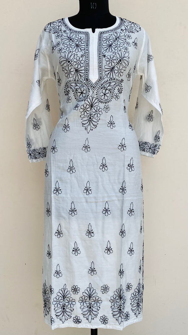 Lucknowi Chikankari Kurti White Muslin Cotton