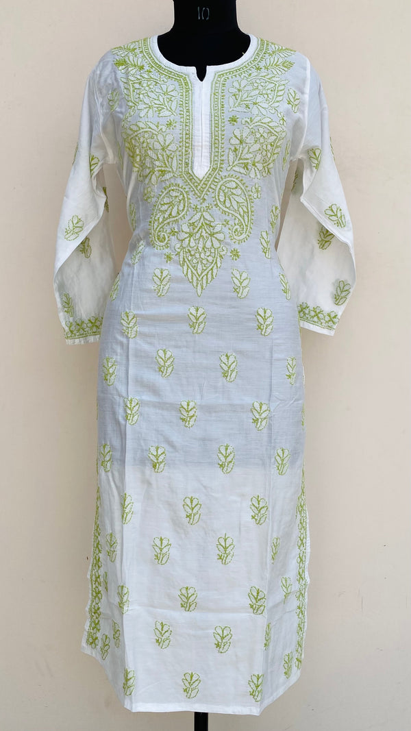 Lucknowi Chikankari Kurti White Muslin Cotton