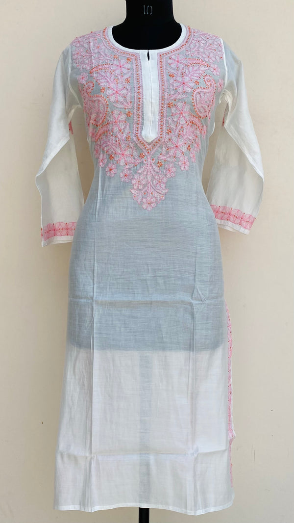 Lucknowi Chikankari Kurti White Muslin Cotton
