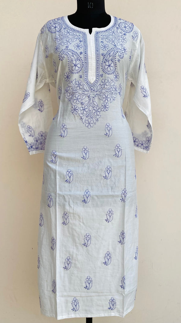 Lucknowi Chikankari Kurti White Muslin Cotton