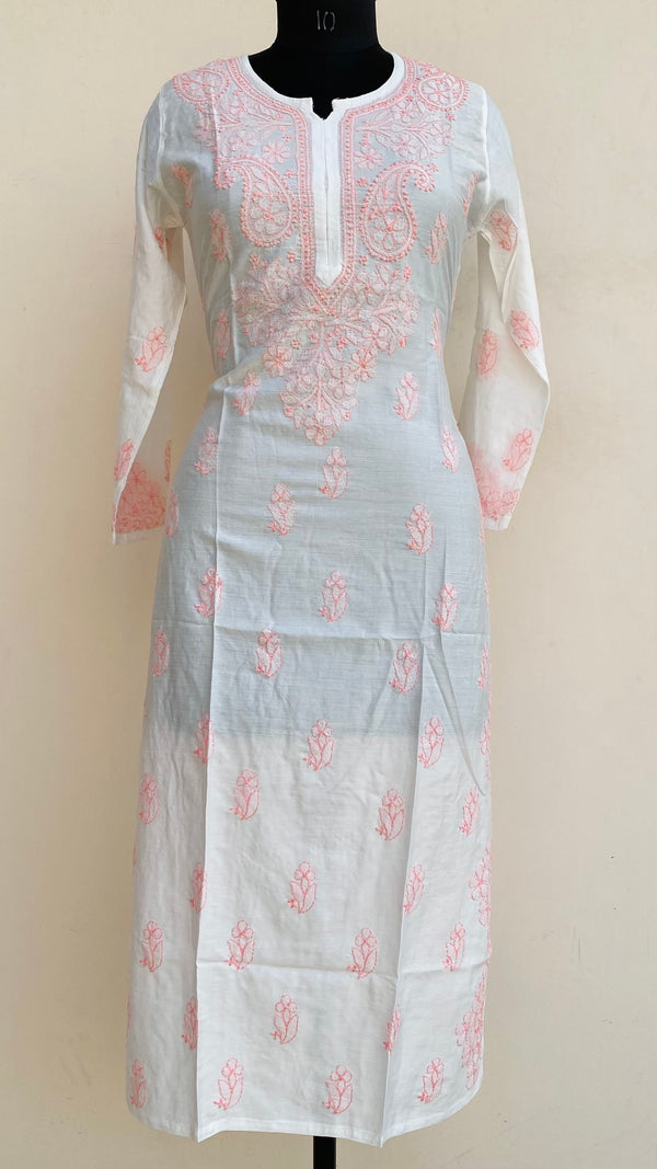 Lucknowi Chikankari Kurti White Muslin Cotton