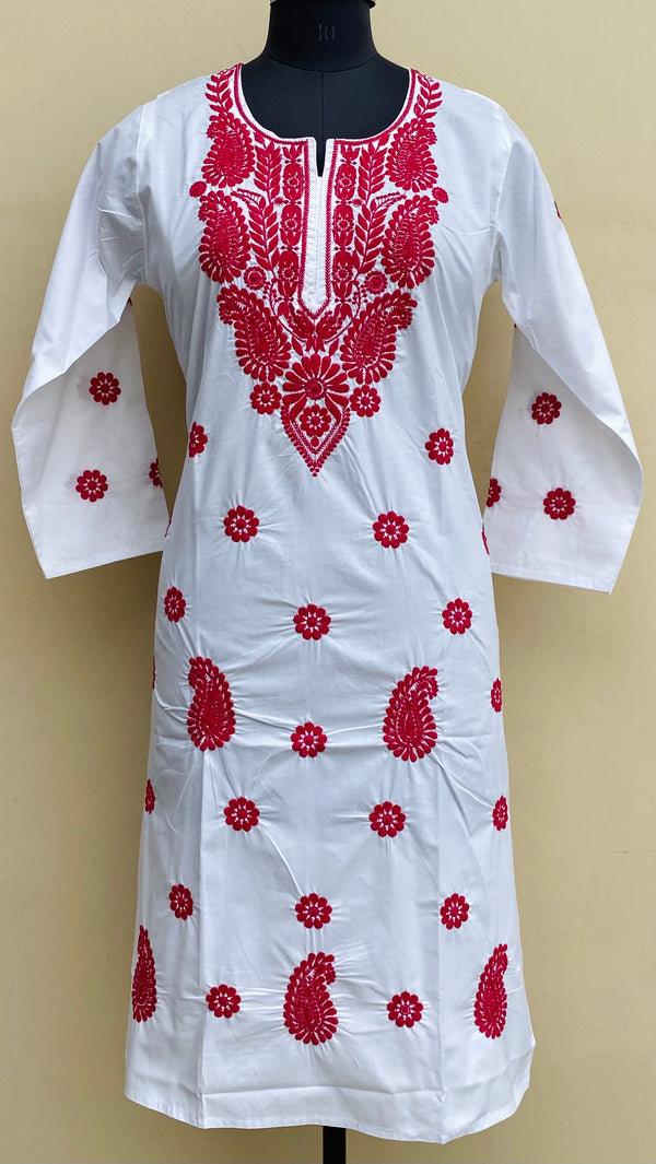 Lucknowi Chikankari Kurti White Cotton