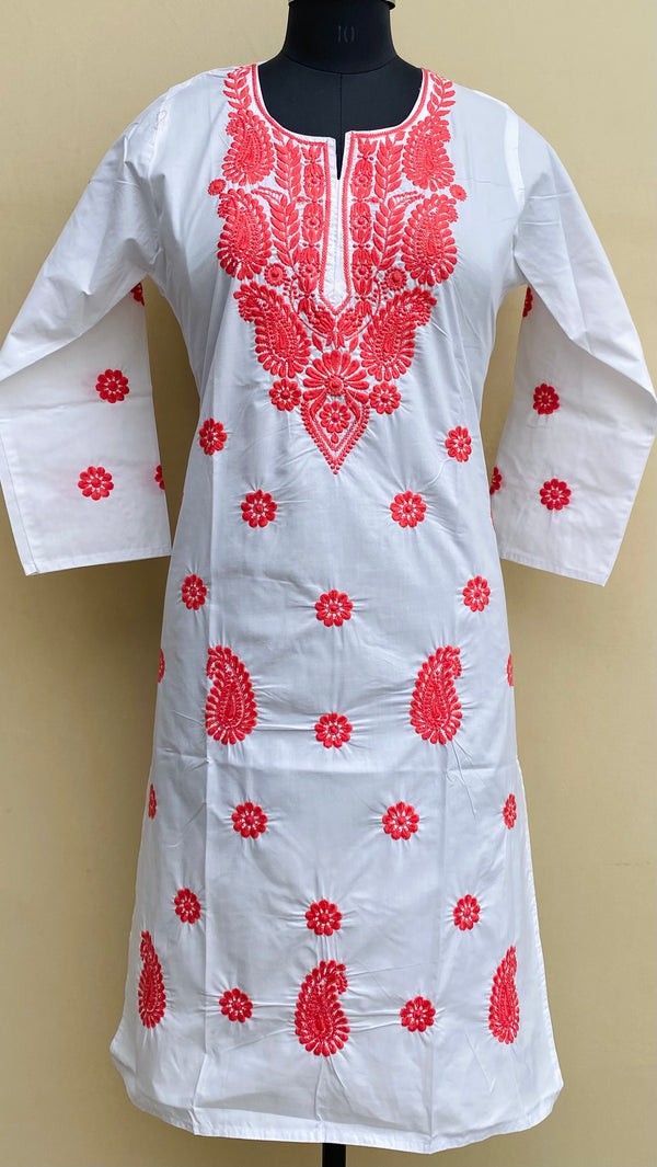 Lucknowi Chikankari Kurti White Cotton