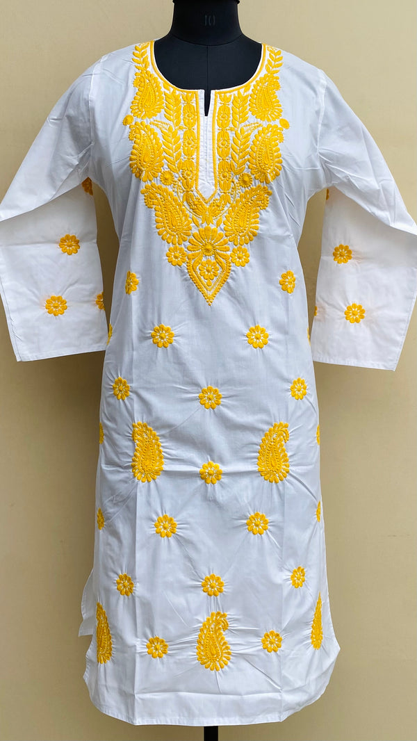 Lucknowi Chikankari Kurti White Cotton