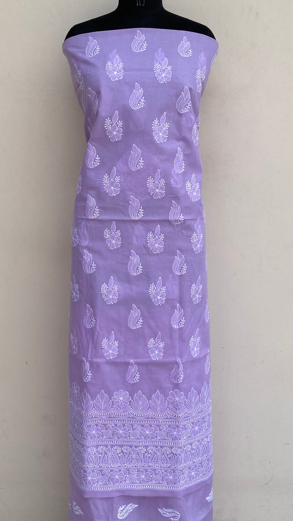 Lucknowi Chikankari Kurta  Length Purple Cotton