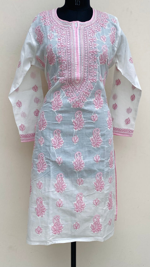 Lucknowi Chikankari Kurti White Cotton